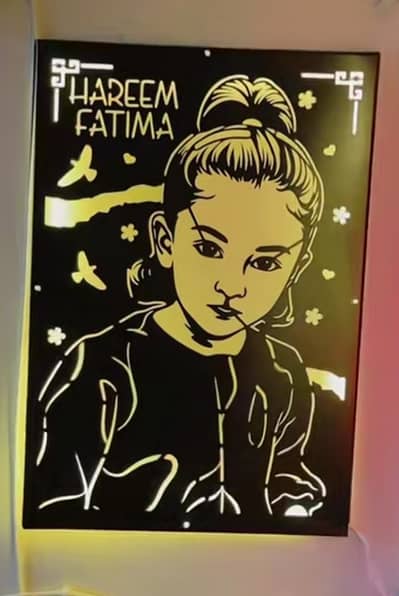 Custom Metal Led Frame for home decoration for Eid Festival