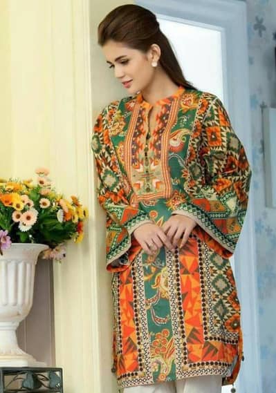 printed swis lawn shirt for women multicolor paisley design