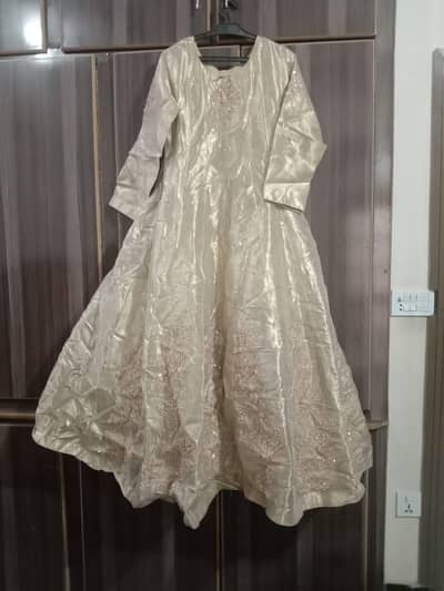 2 fancy banarsi froks, 1 kashees lehnga net+ silk, 1 silk suit