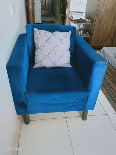 Blue colour sofa single seat