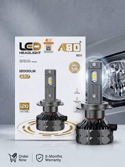 A80 AR7 LED Headlights 120W (9005/6 H4) - 6 Months Warranty