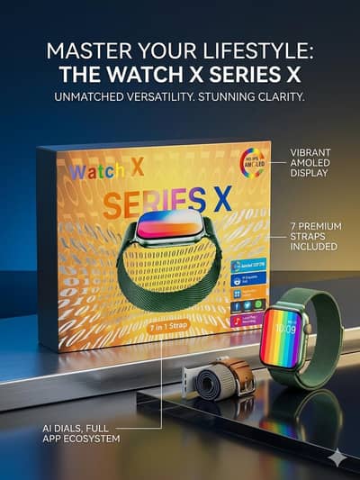 Watch X Series X Smartwatch | 7 in 1 Straps | HD AMOLED Display