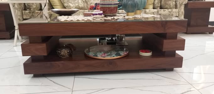 CENTRE COFFEE TABLE WITH TWO SIDE TABLES