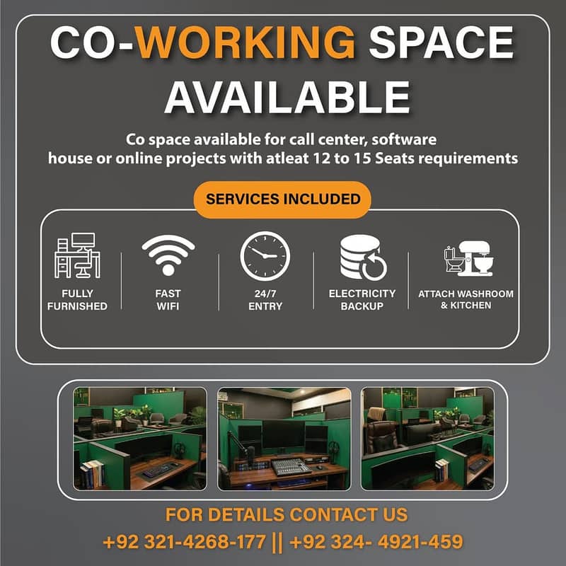 Fully equipped Co-Working space available with all basic facilities, 0
