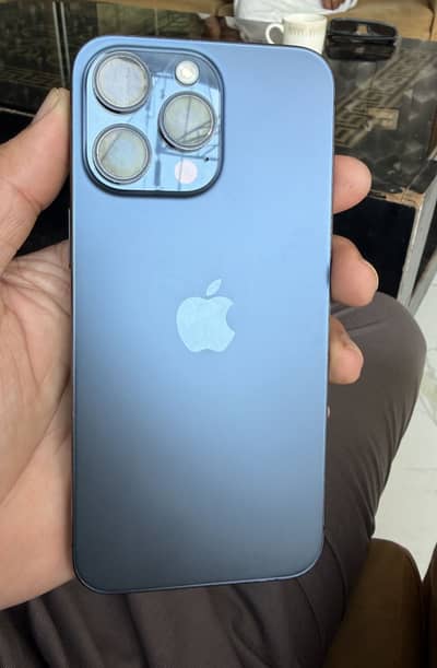 15 pro max jv 256 gb ( 85 Battery Health ) Water Pack Blue colour