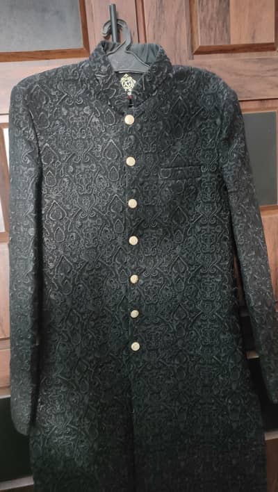 black stylish sherwaani sherwani
