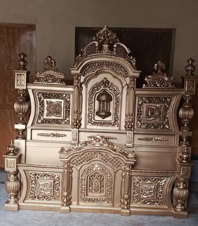 Pure Wood Bed Set with Dressing