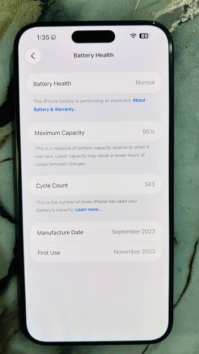 15 pro max blue colour 256 gb