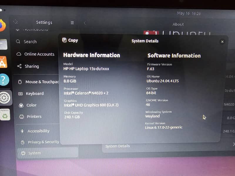 HP intel celeron 10