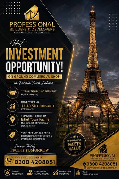 Shop for sale Eiffel Tower Facing 150,000 Already Rented