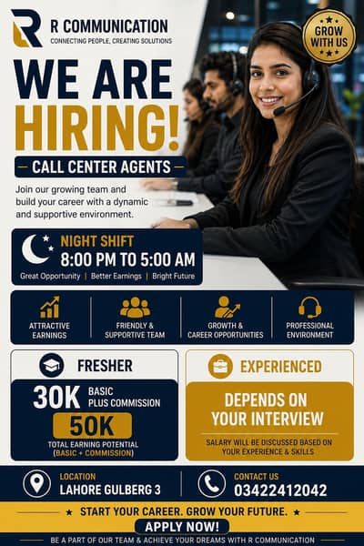 Agents Required | Urgent hiring | jobs in Lahore | full time job