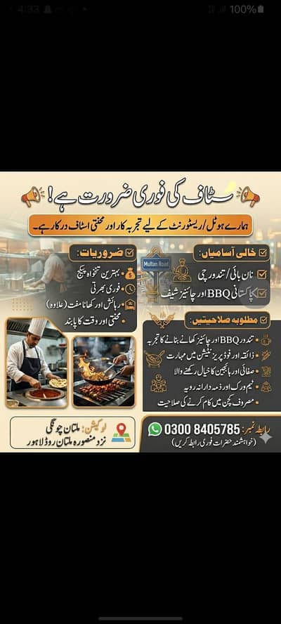 Nan Bai / Tandoor Chef & Pakistani BBQ Chinese Chef Required