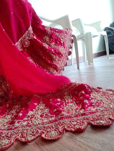 Red rose colour sharara maxi