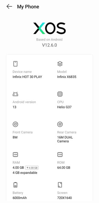 Infinix Hot 30 play