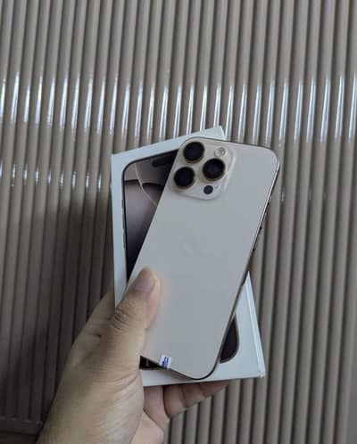 IPHONE WITH BOX DESERT TITANIUM 128GB