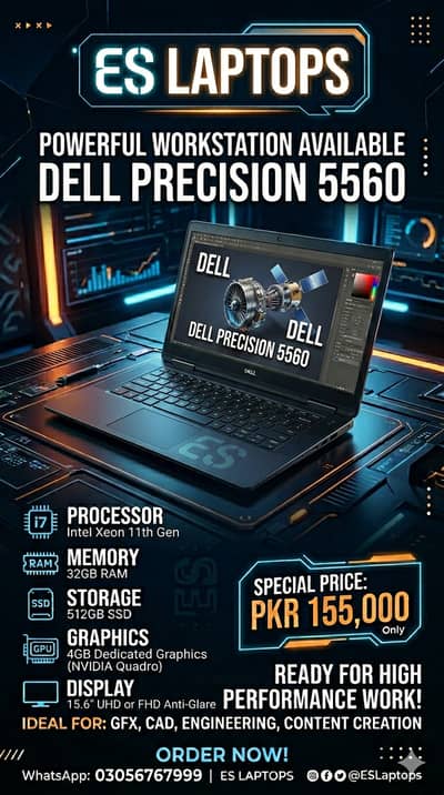 Dell Precision 5560 Xeon 11th gen 32/512gb 4gb graphic card