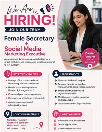 Urgent Hiring - Female Staff