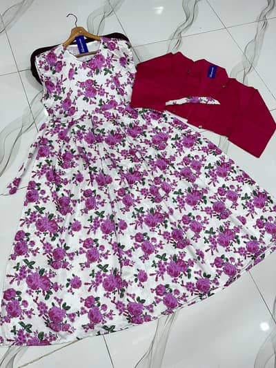 printed sleeve'less maxi with cotton