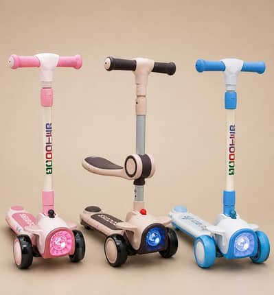 Kids 3-Wheel LED Scooter | Adjustable Height | Imported Quality