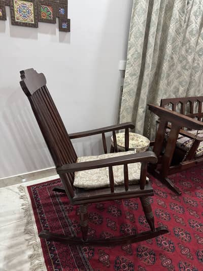 Set of rocking chair and swinging sofa