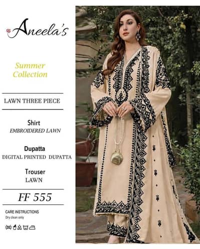 Anella's Summer Lawn 3 Pcs Embroidered Shirt Dupatta