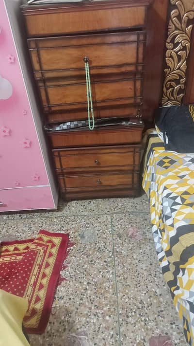 double bed with side  tables with mattress