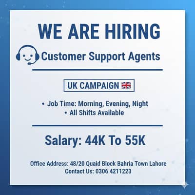 Customer Sales / CSR / Male & Female Jobs / Staff Required