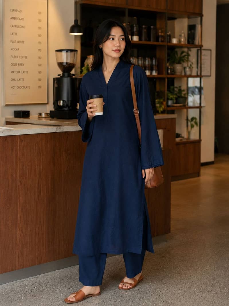 2pc navy blue solid 1