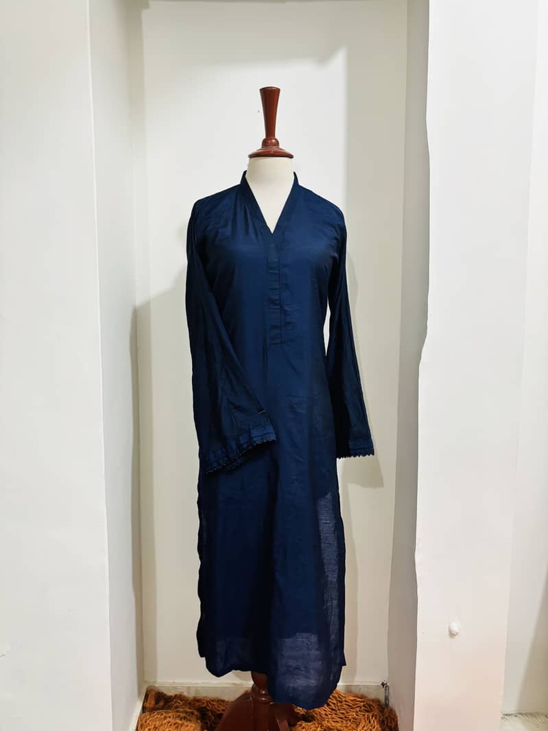 2pc navy blue solid 2