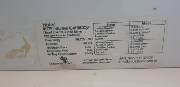 HAIER DC INVERTER 1.5 TON