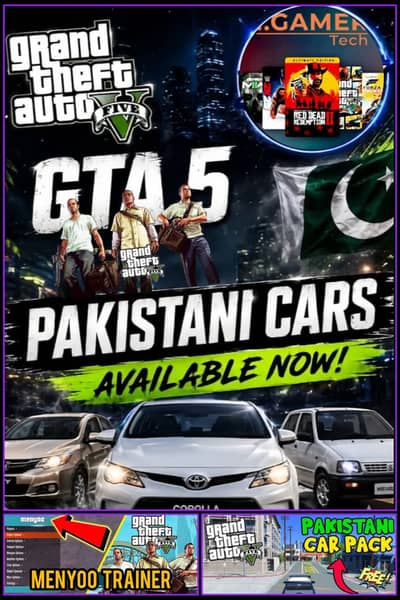 GTA 5 MODDED GAME PAKISTANI CARS/MENYOO TRAINER/REDUX FULL GAME PC