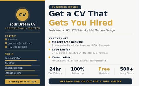 Professional CV & Logo Design | Rs. 500 | Fast Delivery