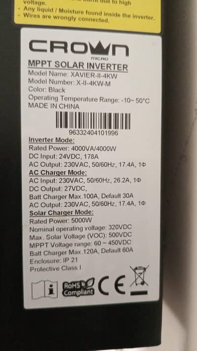 crown inverter 4 kilo watt