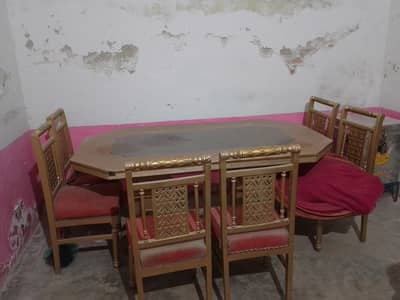 daining table with 6 chair location Raiwend city 03334971564. whatsup a