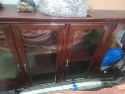 Solid wooden mahogany buffet-style cabinet