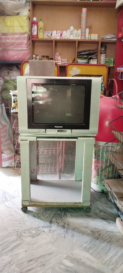Panasonic Tv With Trolly Good Condition Perfect Working Colour Tv. . .