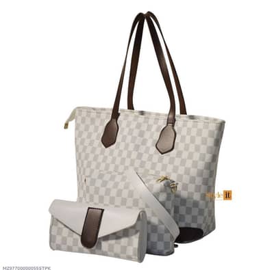 Stylish Printed White PU Leather Shoulder Bag