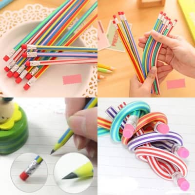 10 PCs rubber pencil  flexible black lead school gift set