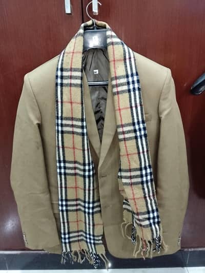 2 piece suit( pant and coat) with maflar in premium quality with size