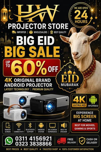 ANDROID PROJECTOR , HD PROJECTOR , LED PROJECTOR MULTIMEDIA PROJECTOR.