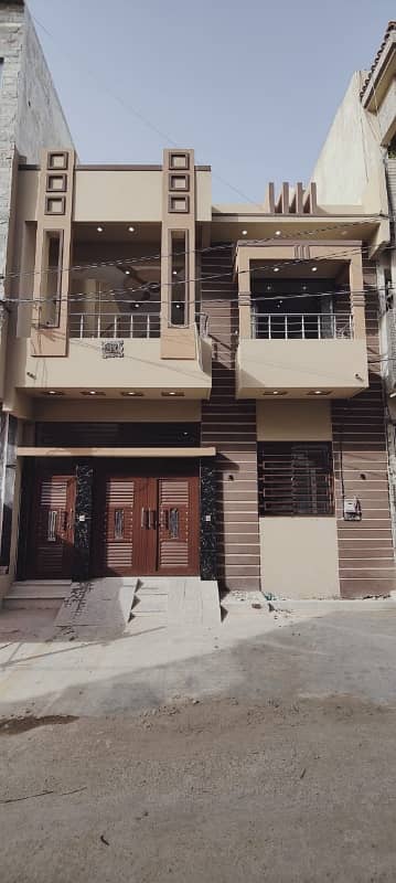 Brand New 120 Sq-Yards G+1 West Open 30 Fit Wide Road House For Sale In Sector R Gulshan-e-Maymar Karachi