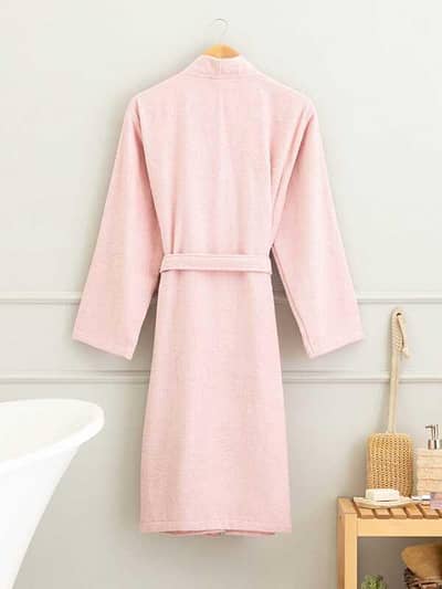 pink bathrobe for men and women
