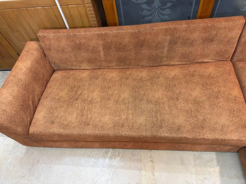 Orange L Shape Sofa 3