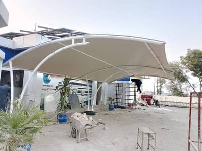 Parking shade in Pakistan / Pvc hypar shade / Tensile awning car shade