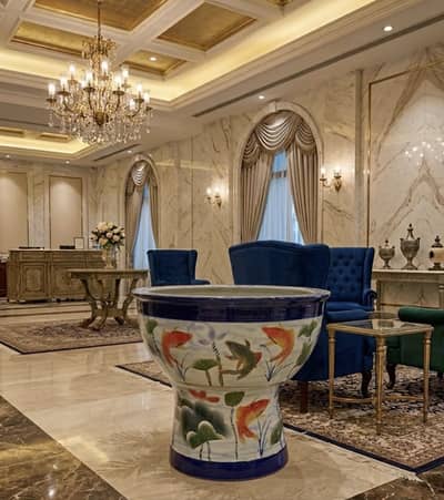 Luxury chinese bowl floor vase.