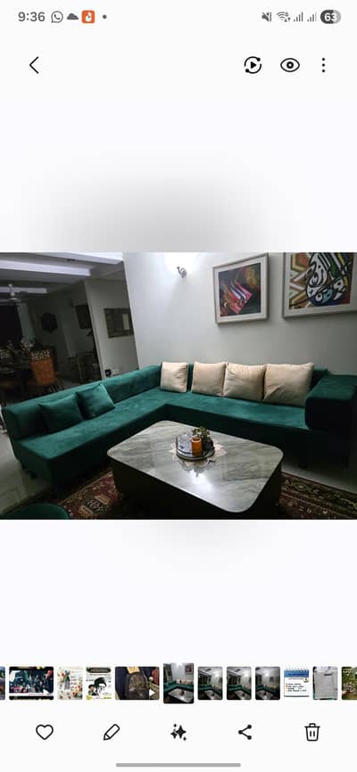 L shaped seven seater sofa