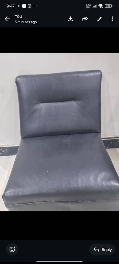 Black leather sofa