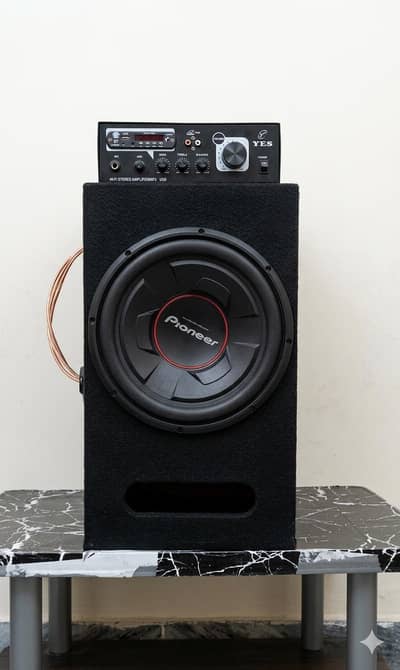 Pioneer 12 inch Heavy Woofer  Box with Amplifier For sale