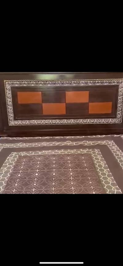 Wooden bed with mattress queen size