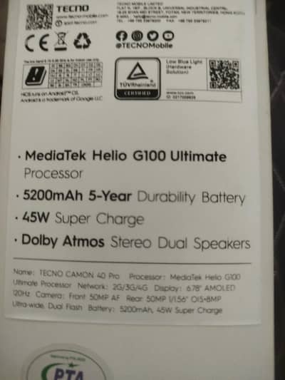 Techno Camon 40 Pro